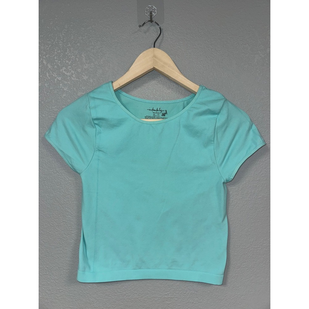Intimately‎ Free People Seamless Crop Short Sleeve Aqua Turquoise M/L